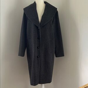 Lands’ End Gray “Canvas” Wool/Cashmere Blend Dress Coat sz 6